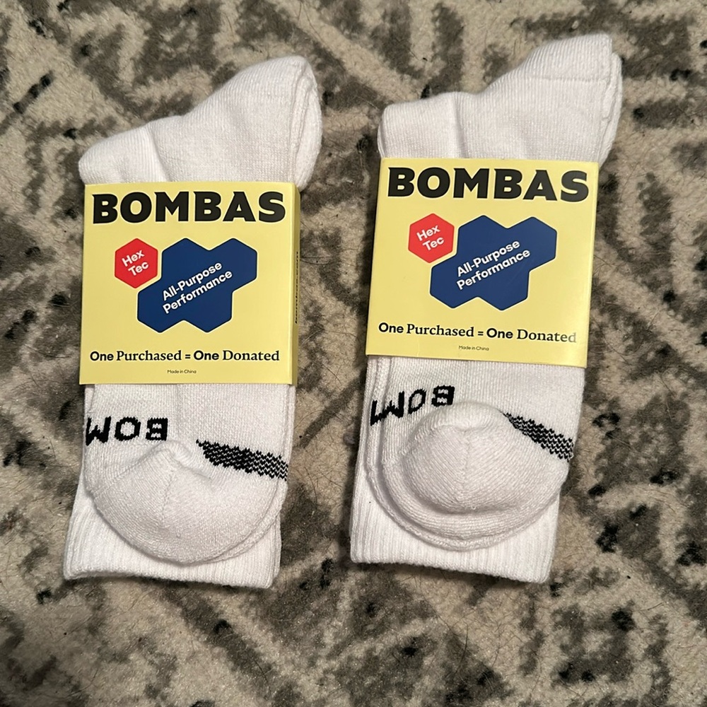NWT set of two Bombas mid-height all purpose performance socks